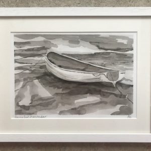 Rowing Boat St Ives Harbour Mono - Original Artwork